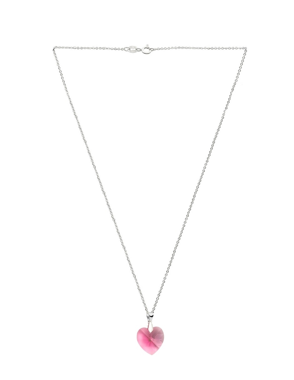Aretes y collar de Corazón ZVEZDA Élan de plata