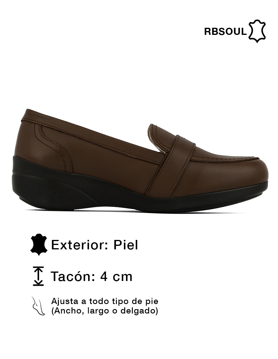 Mocasín Rbcollection Rbsoul de piel para mujer