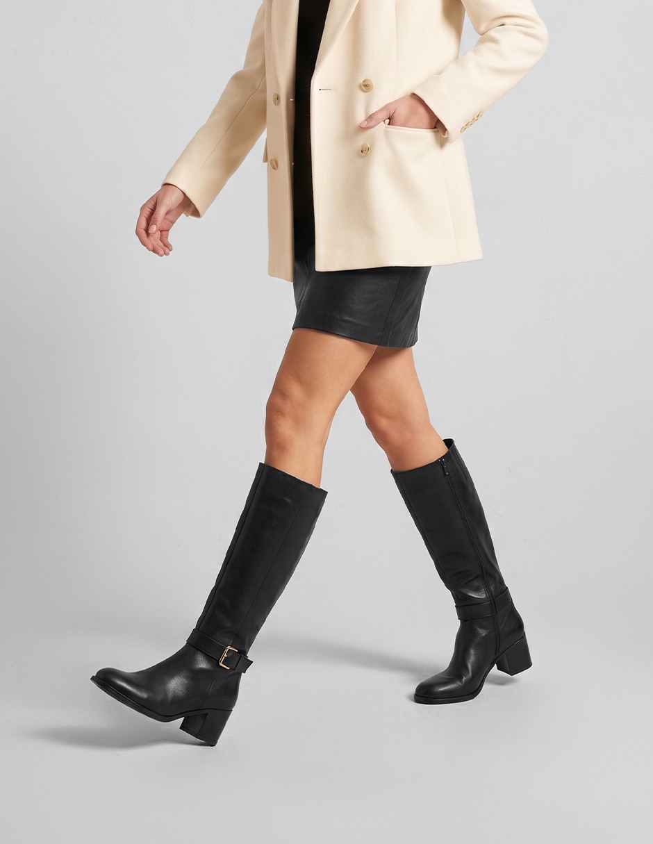 Bota abajo de la rodilla Rbcollection de piel para mujer