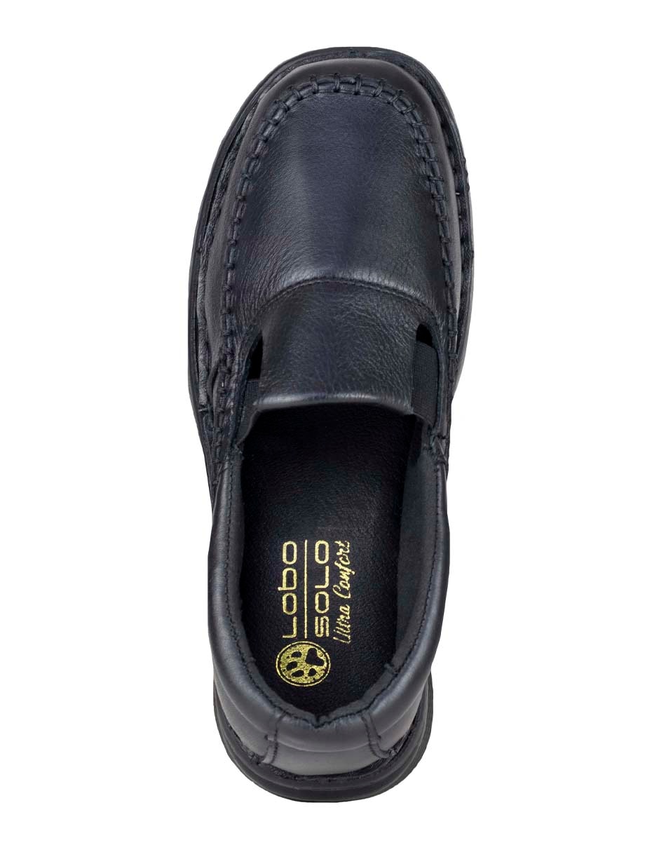 Mocasín lobo solo de piel para mujer