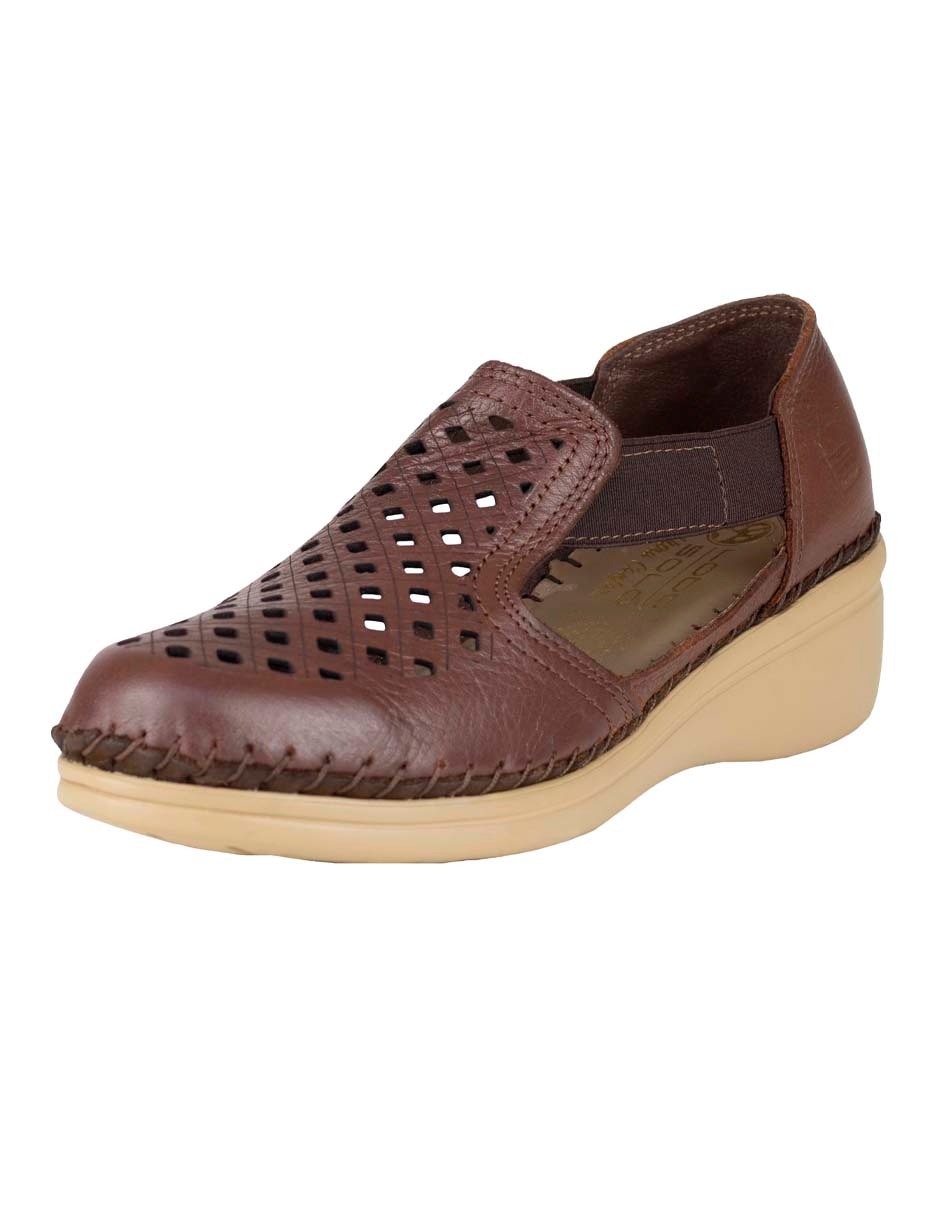 Mocasín lobo solo de piel para mujer
