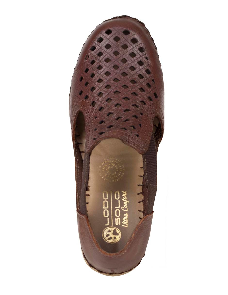 Mocasín lobo solo de piel para mujer