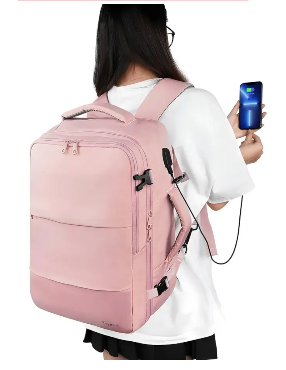 Mochila con portalaptop Genérica impermeable para mujer