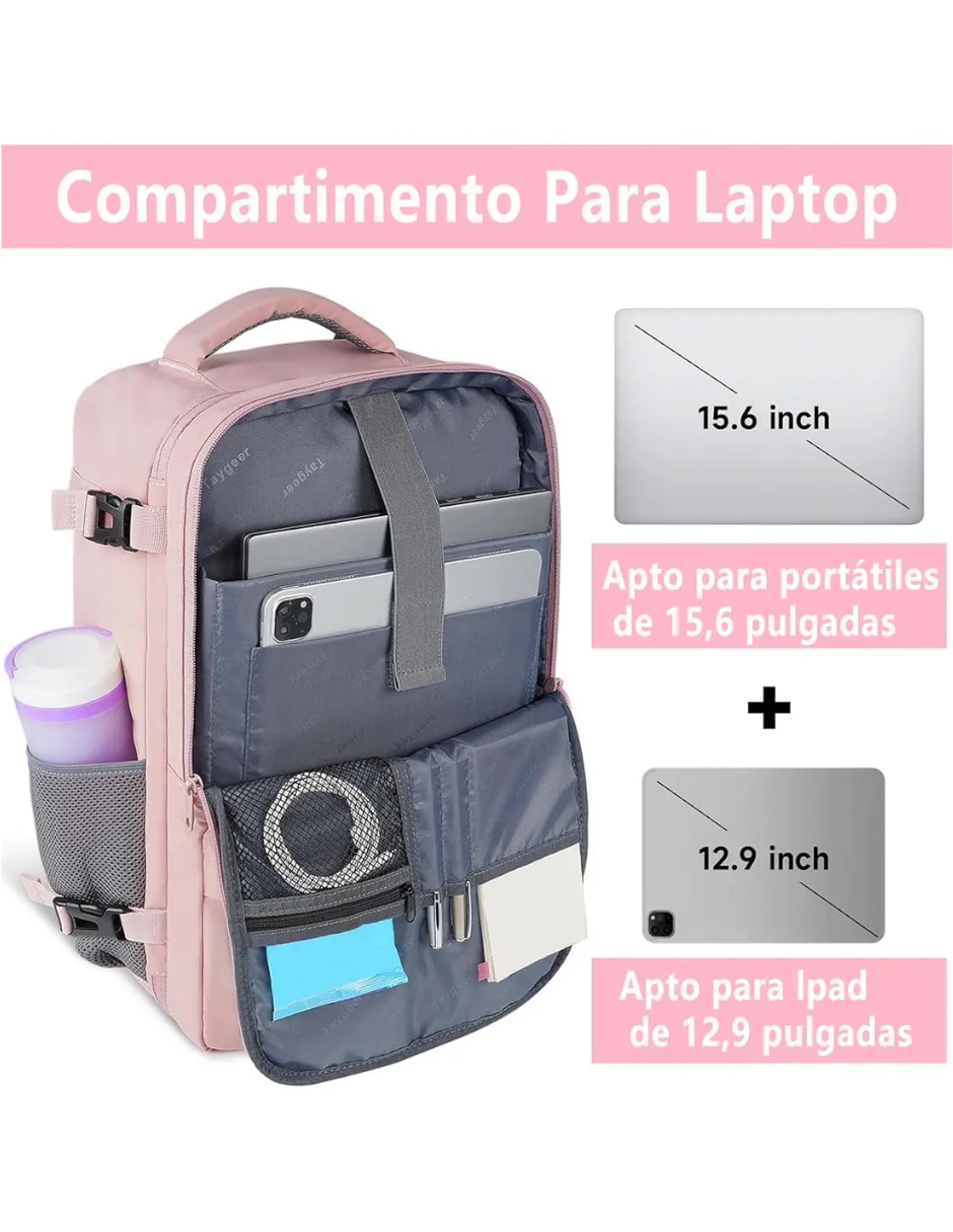 Mochila con portalaptop Genérica impermeable para mujer