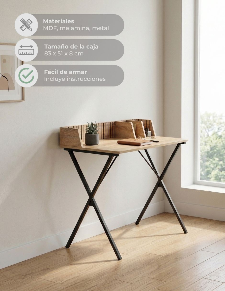 Escritorio armable estilo industrial de mdf 2