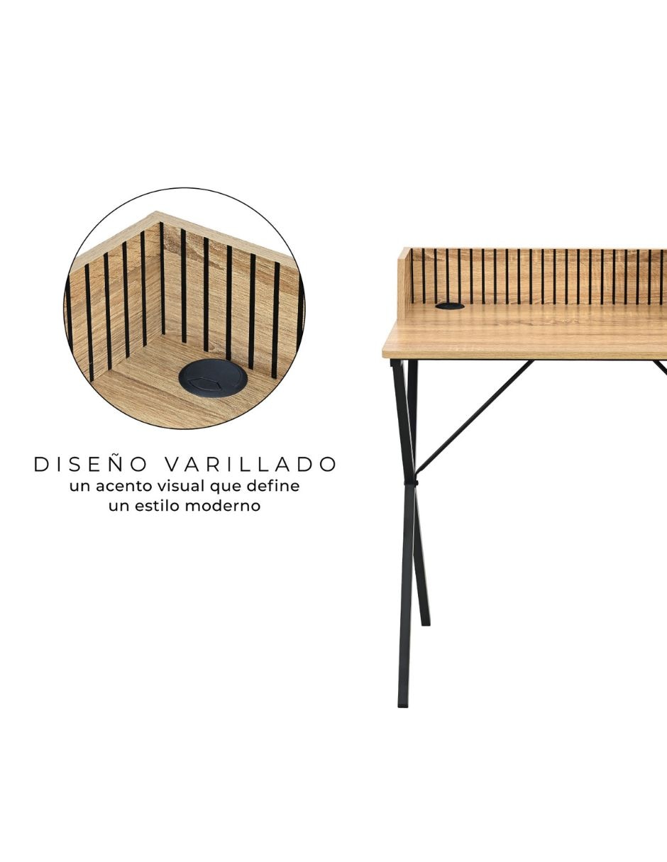 Escritorio armable estilo industrial de mdf 8