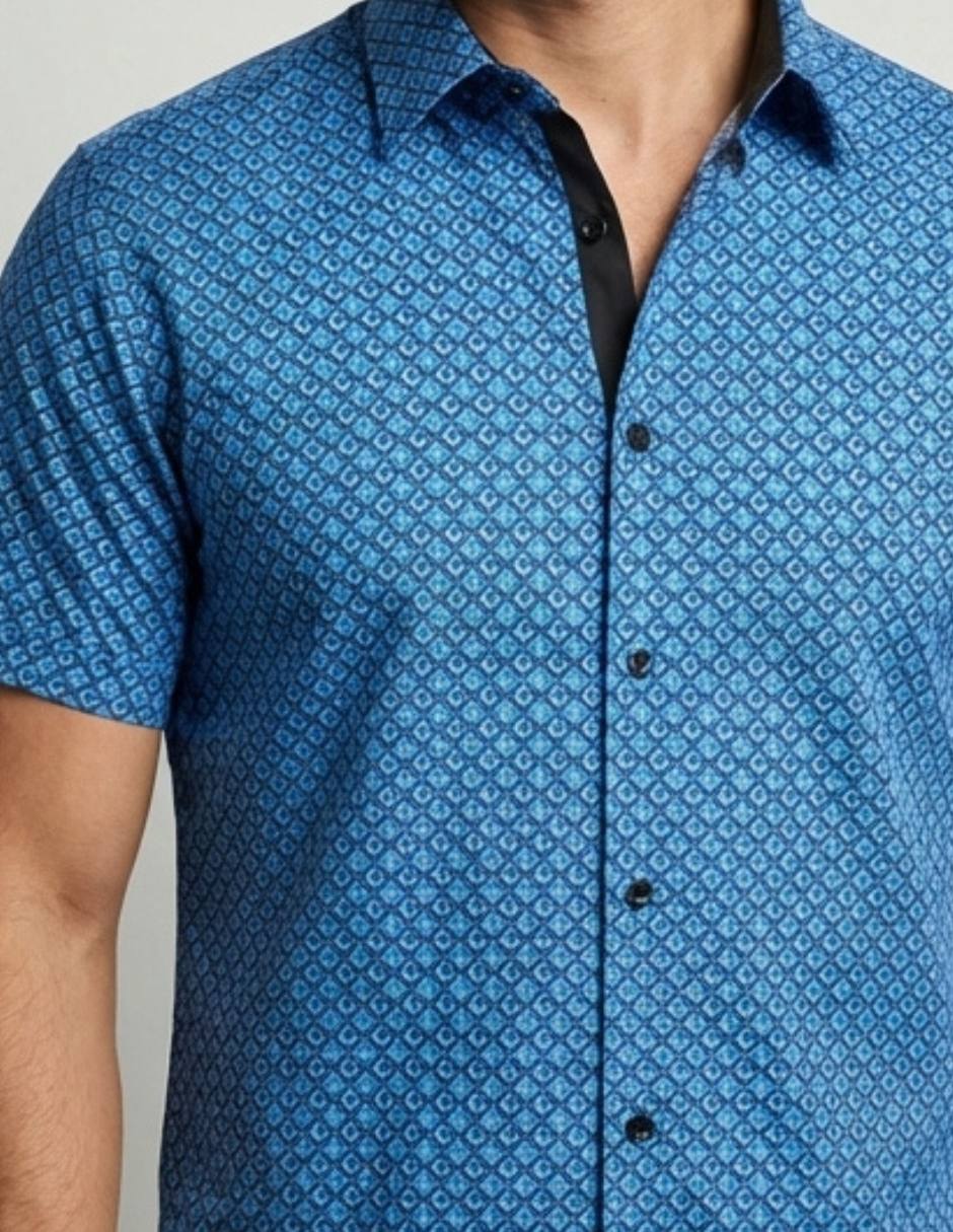 Camisa casual pavini manga corta para hombre