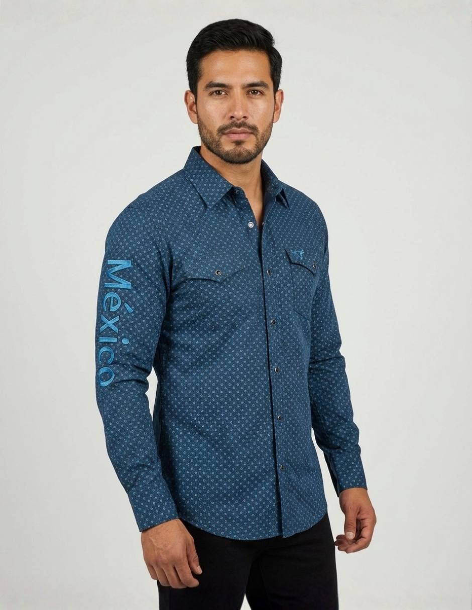 Camisa casual manga larga para hombre