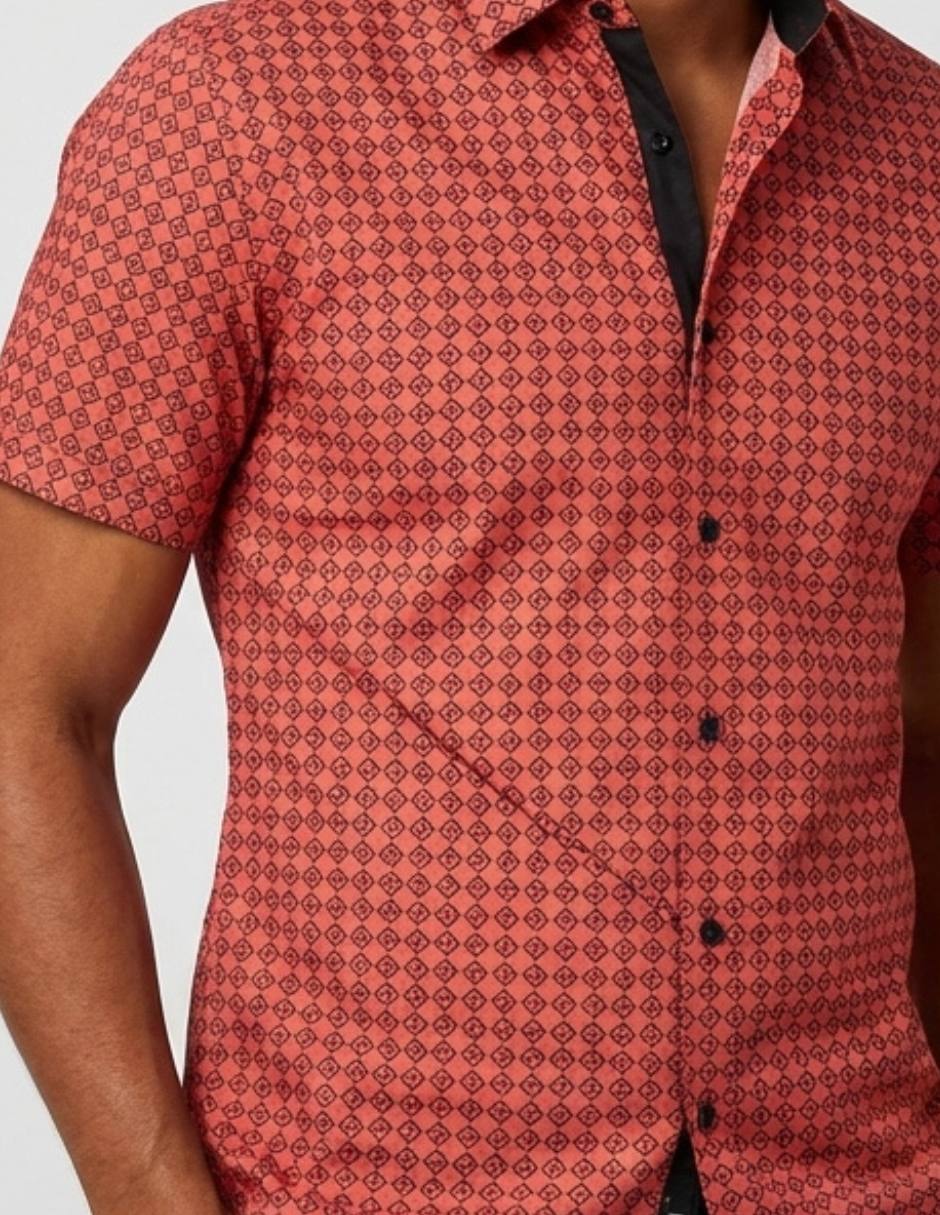 Camisa casual pavini manga corta para hombre