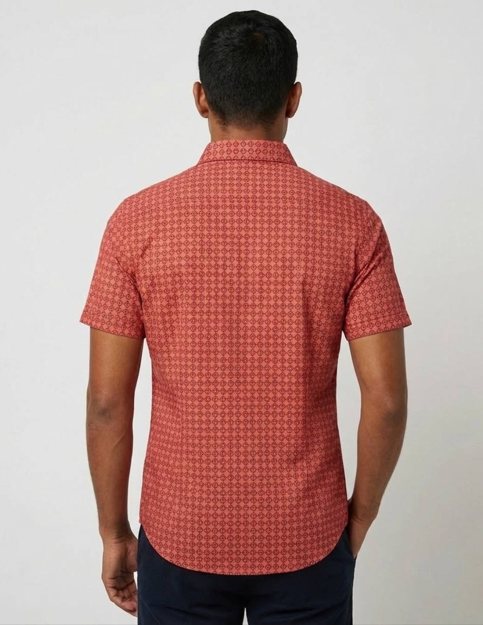 Camisa casual pavini manga corta para hombre