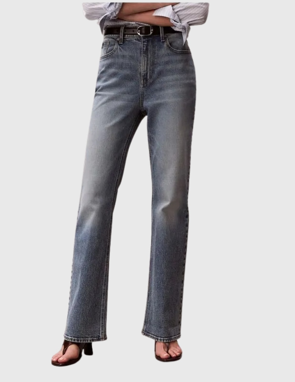 Jeans regular bota 47f475g corte cintura para mujer