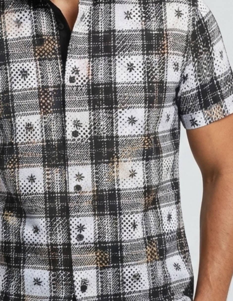 Camisa casual pavini manga corta para hombre