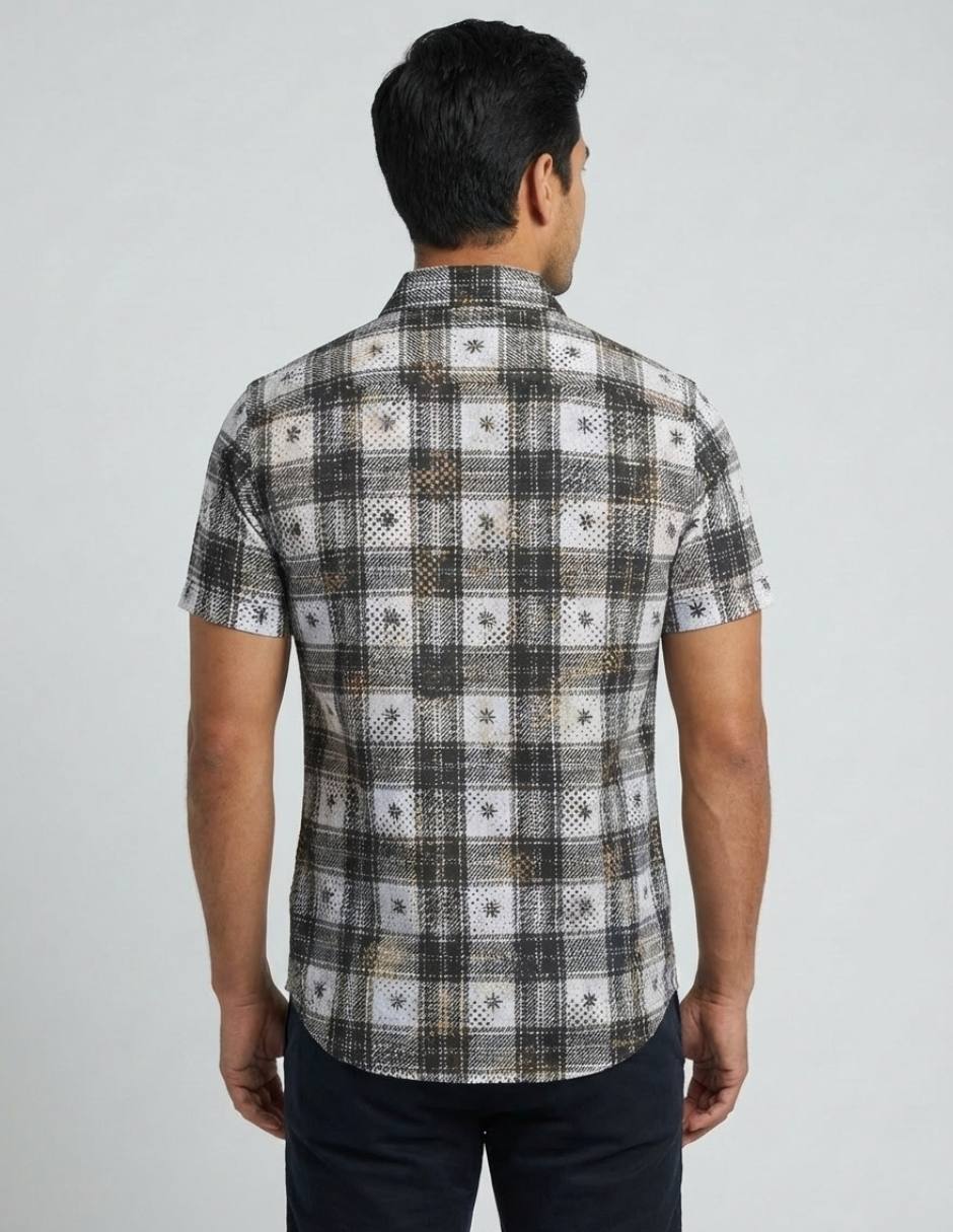 Camisa casual pavini manga corta para hombre