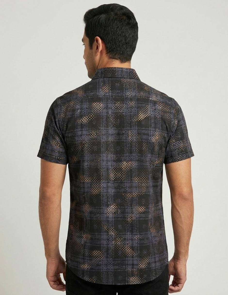 Camisa casual pavini manga corta para hombre