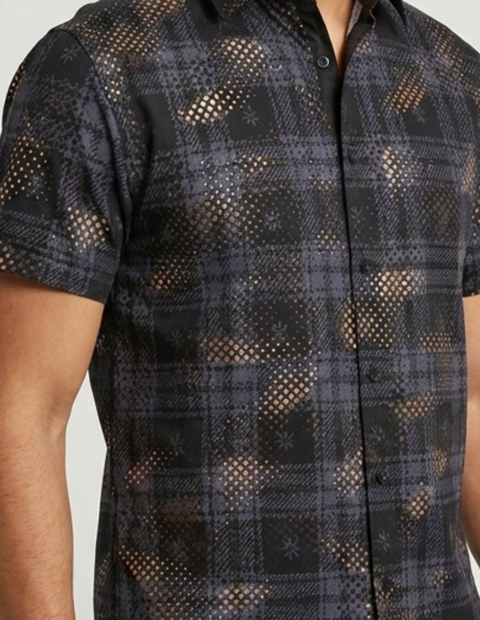 Camisa casual pavini manga corta para hombre