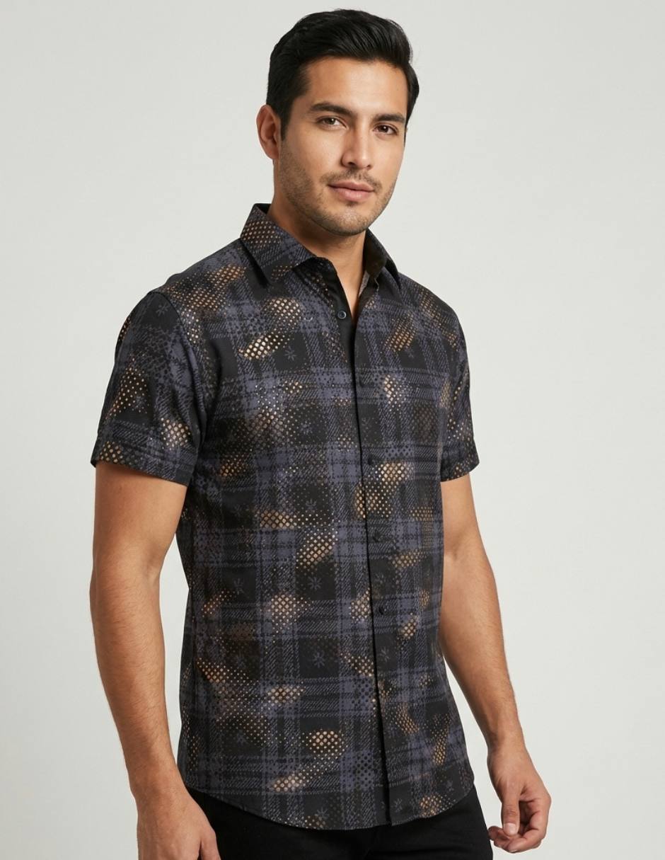 Camisa casual manga corta para hombre
