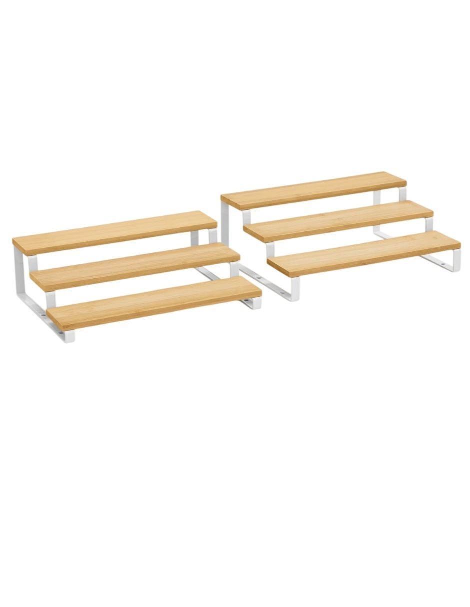 Estante de acero con bambú organizador especias
