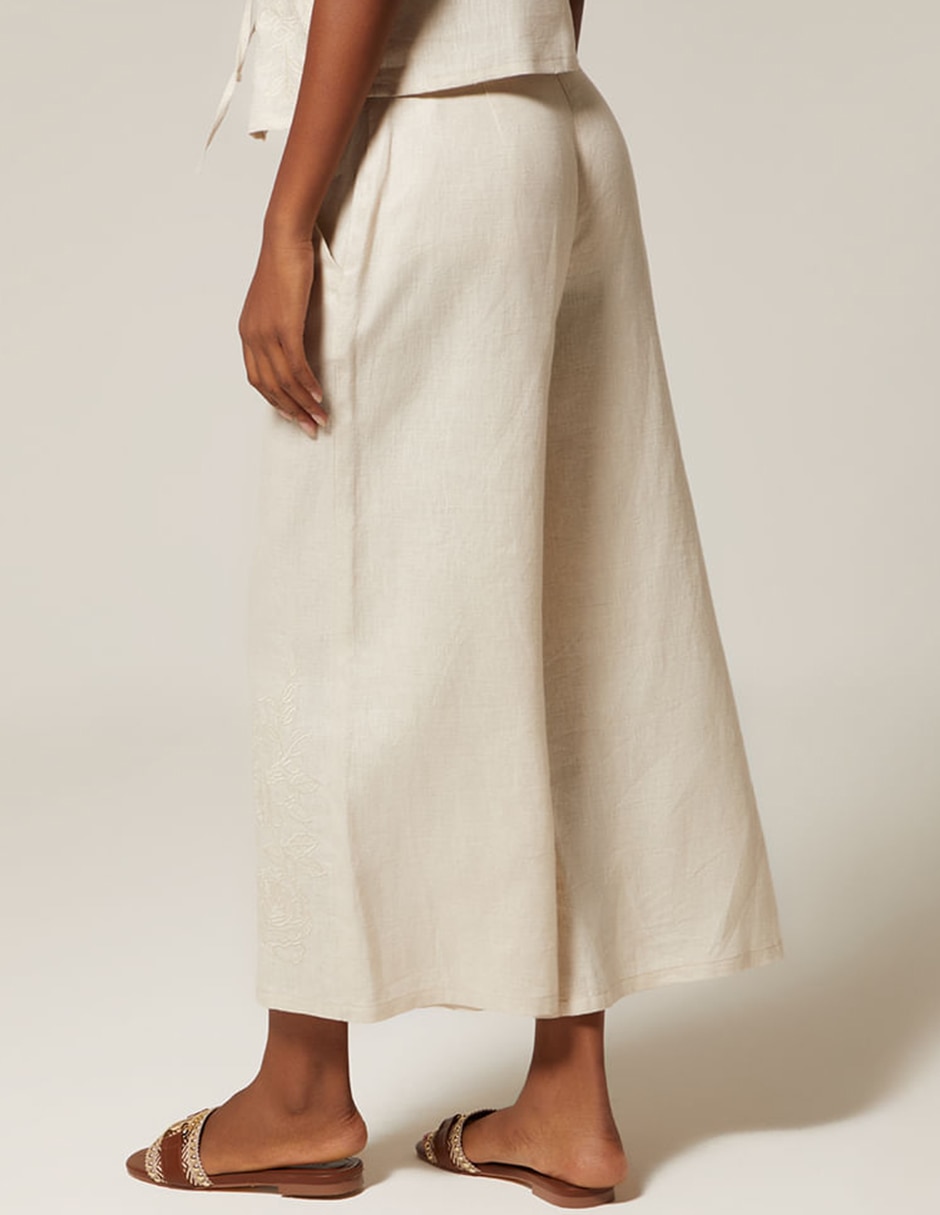 Pantalón capri studio f wide leg para mujer