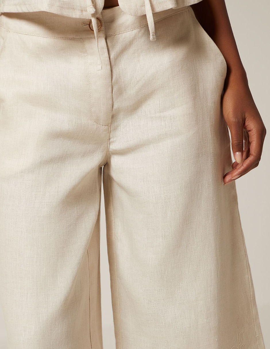 Pantalón capri studio f wide leg para mujer