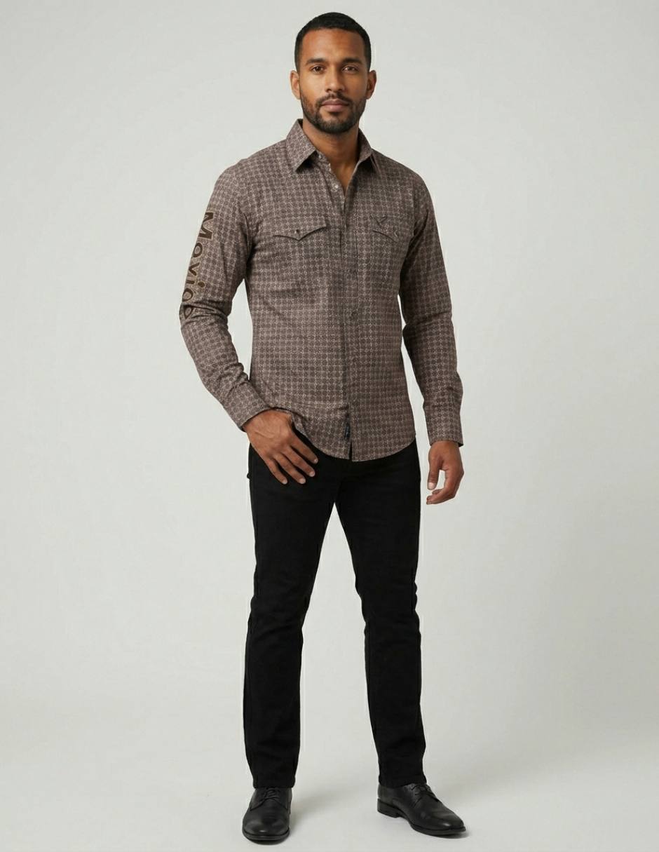 Camisa casual manga larga para hombre 4