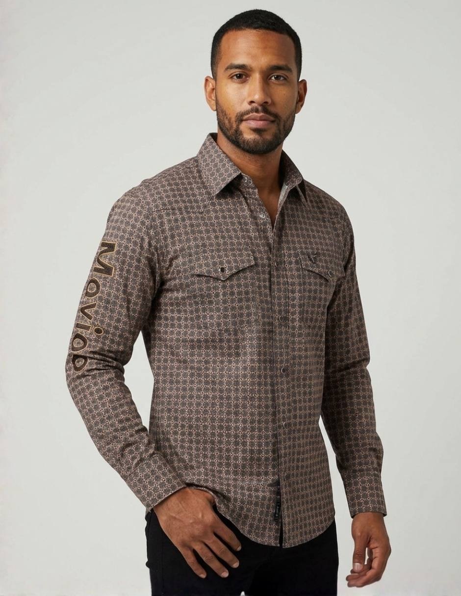 Camisa casual manga larga para hombre 1