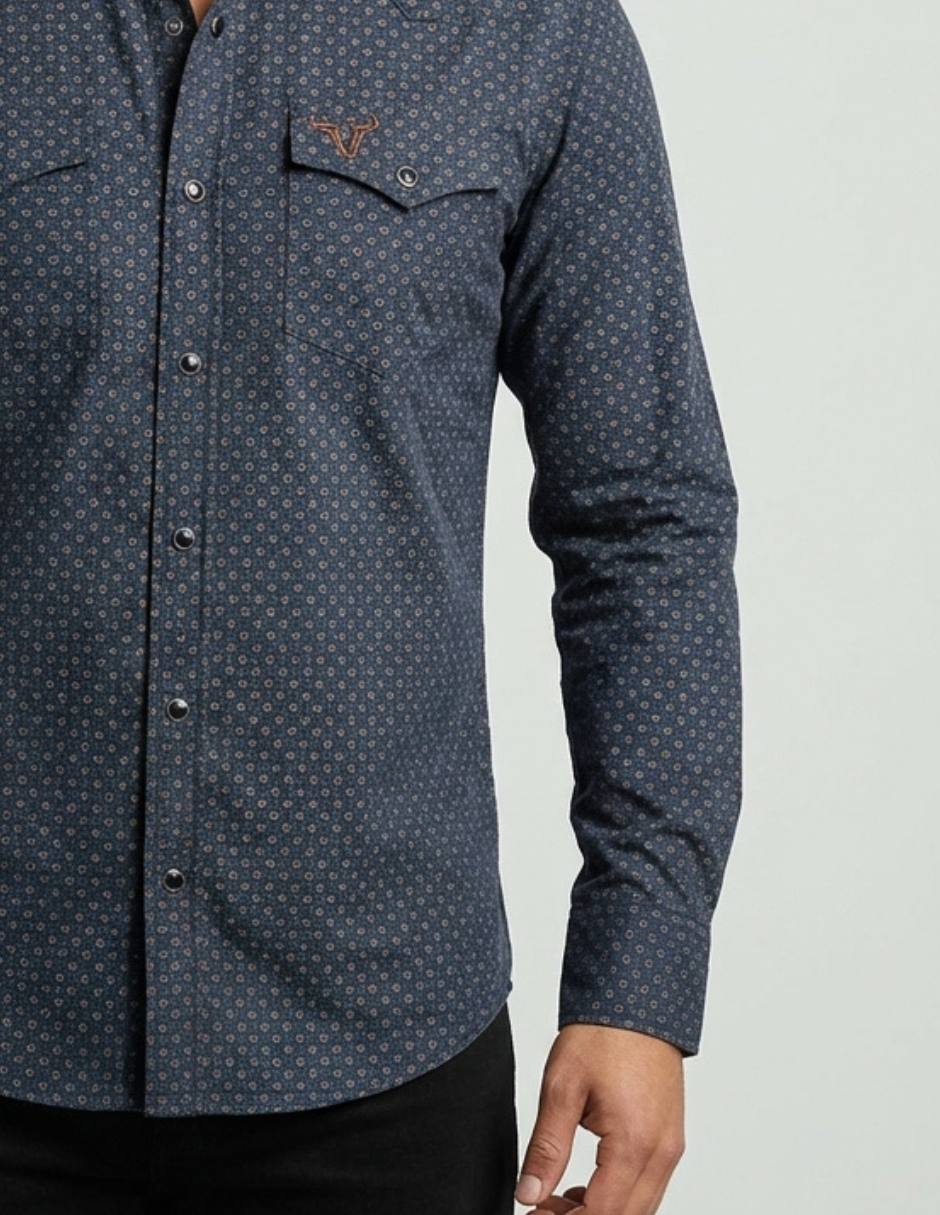 Camisa casual pavini manga larga para hombre