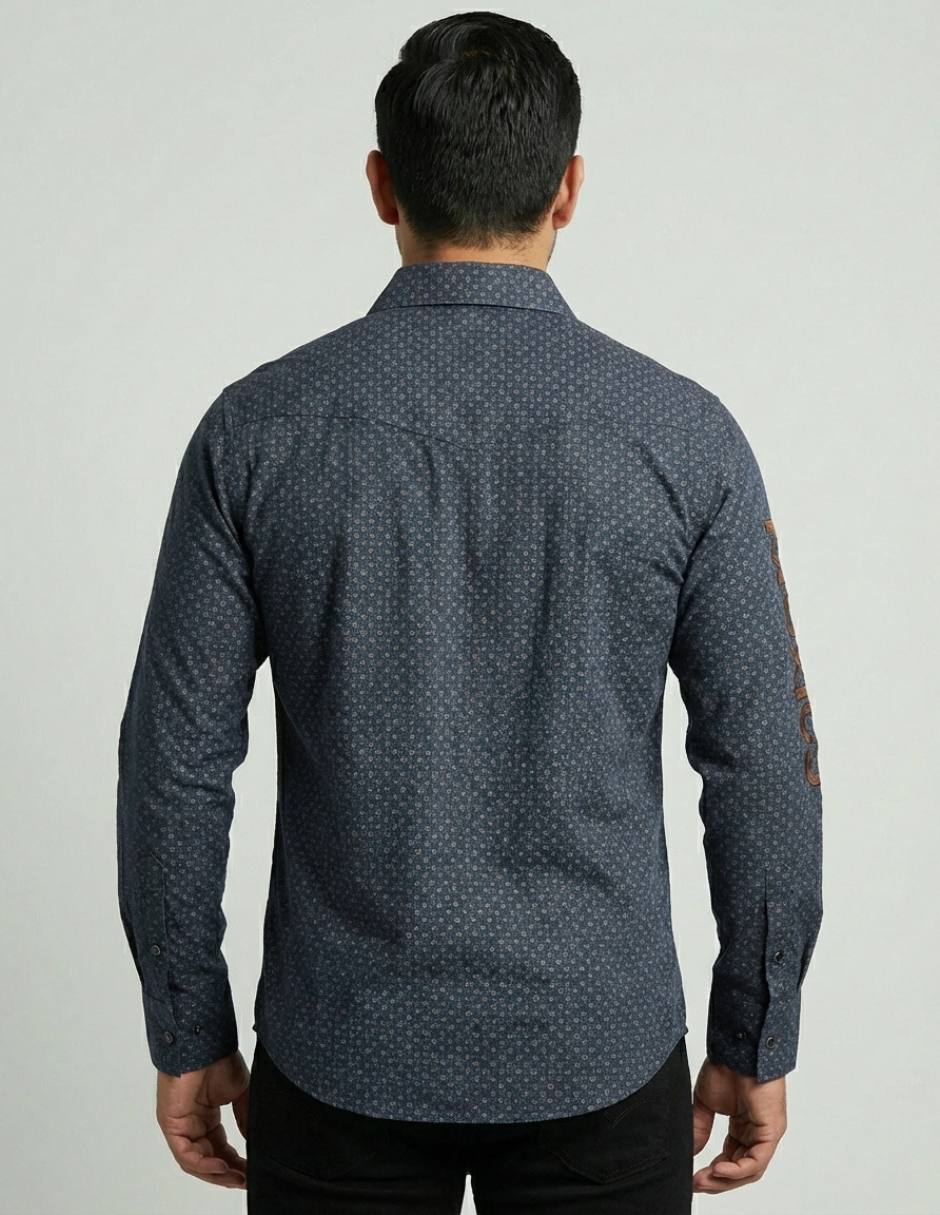 Camisa casual pavini manga larga para hombre