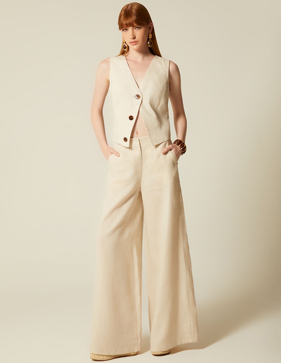 Pantalón relaxed studio f palazzo para mujer
