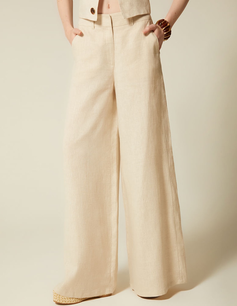 Pantalón relaxed palazzo para mujer