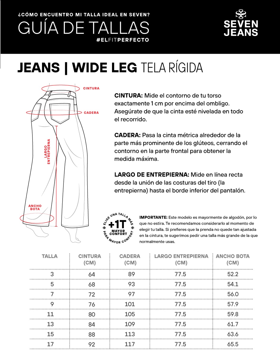 Jeans regular wide leg seven jeans 0079stme corte cintura alta para mujer