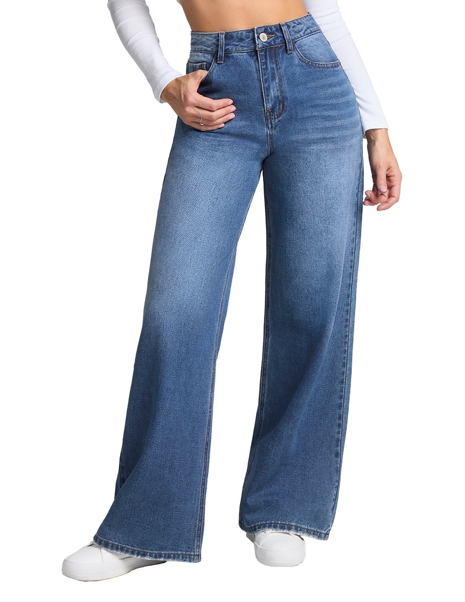 Jeans regular wide leg 0079stme corte cintura alta para mujer Jeans regular wide leg 0079stme corte cintura alta para mujer