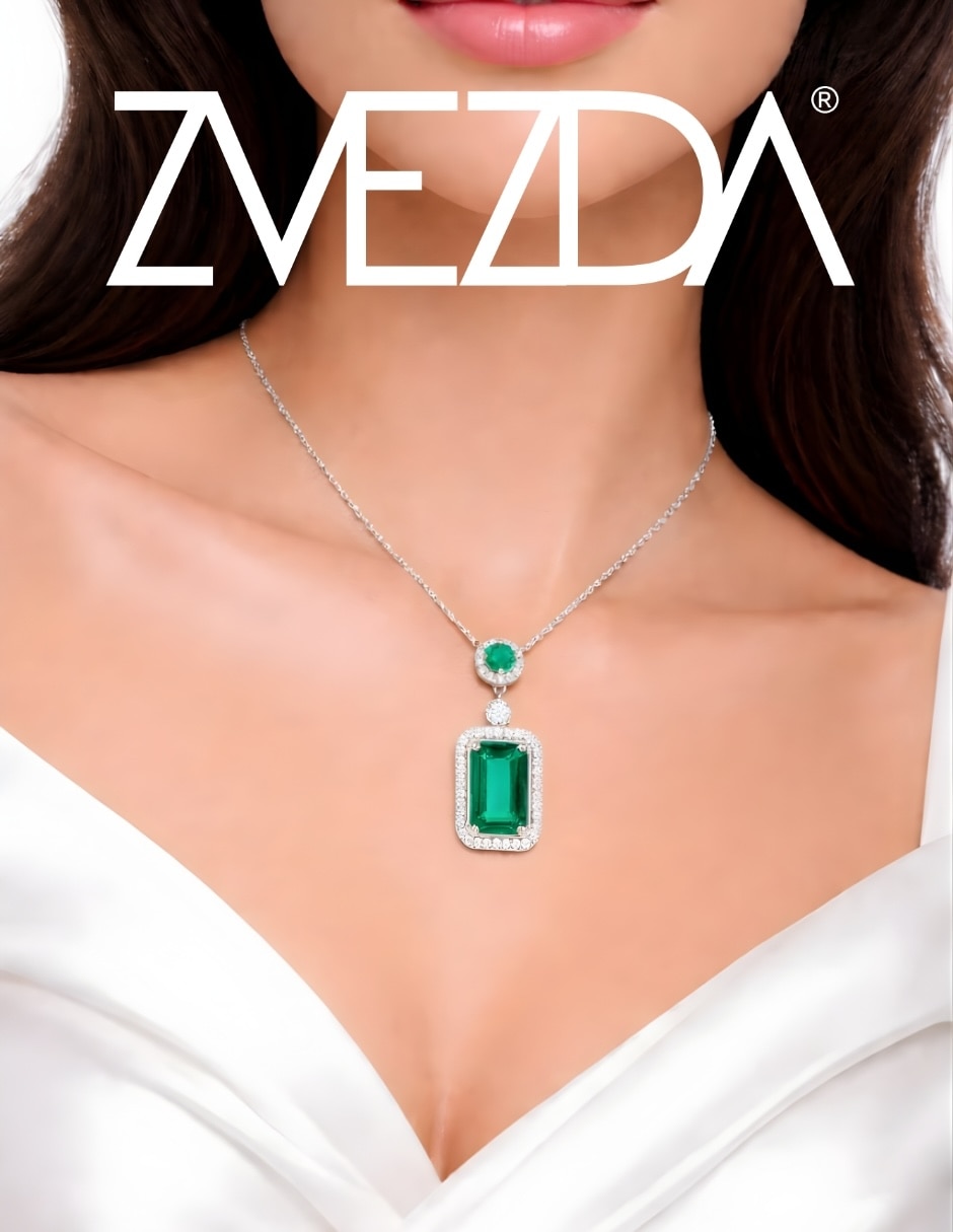 Collar rectangular zvezda élan de plata
