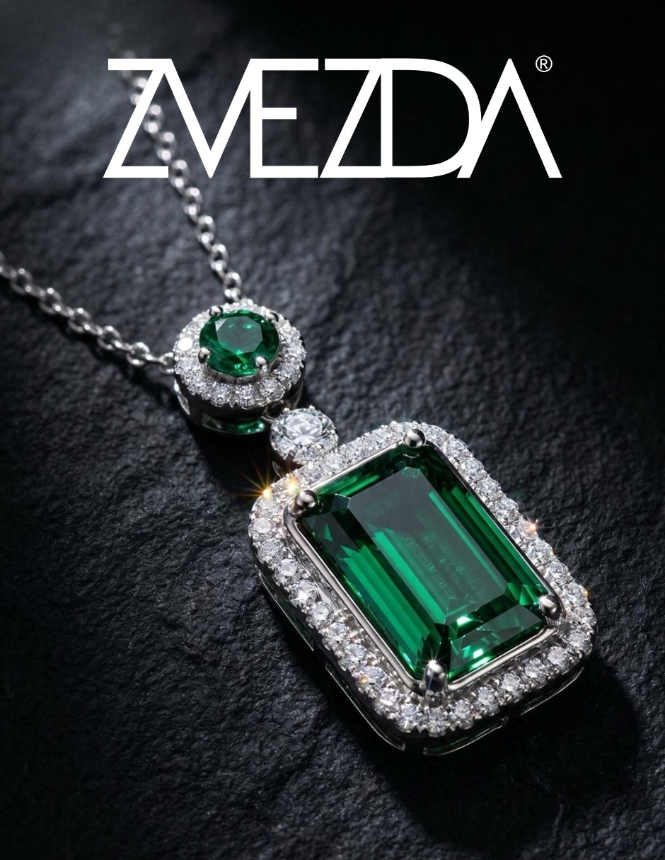 Collar rectangular zvezda élan de plata