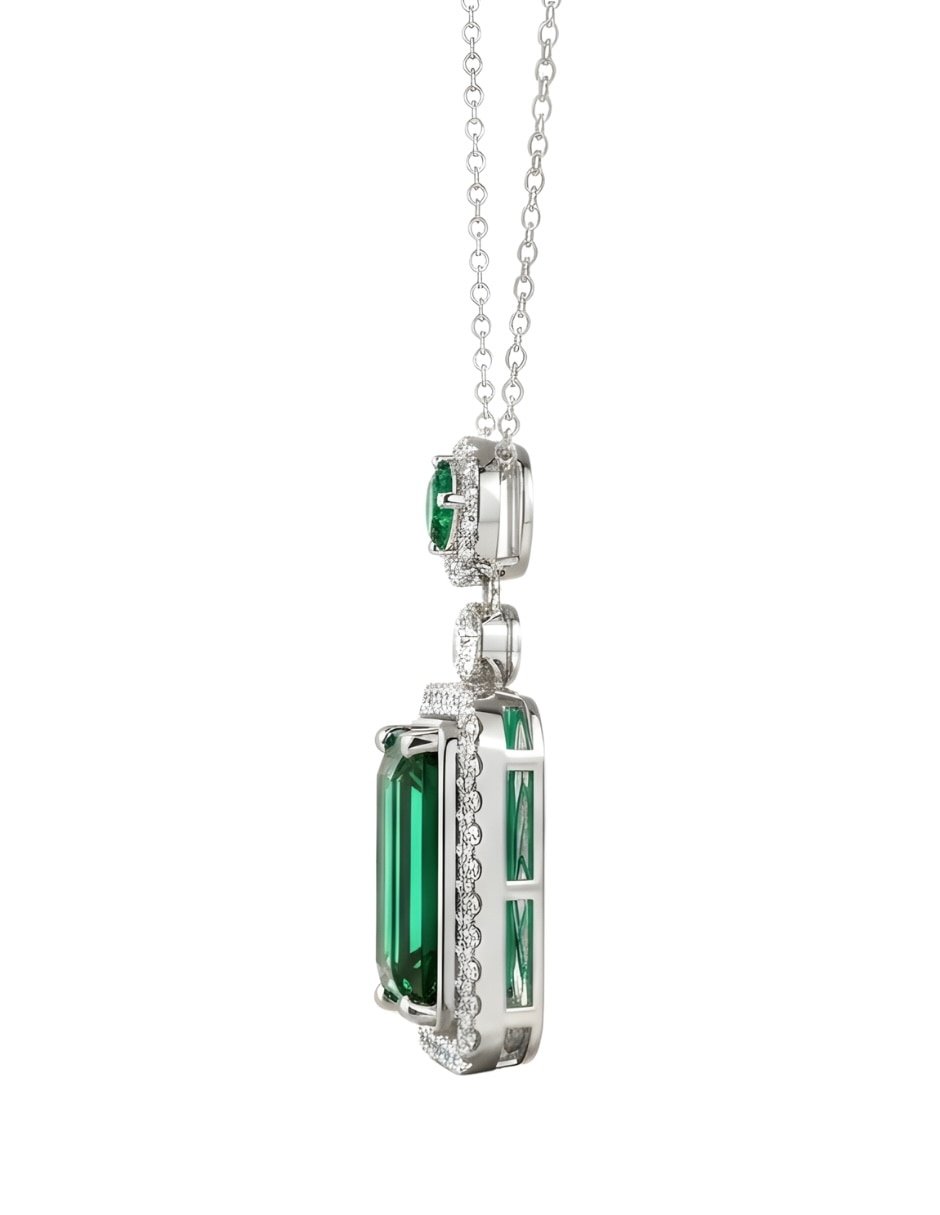 Collar rectangular zvezda élan de plata