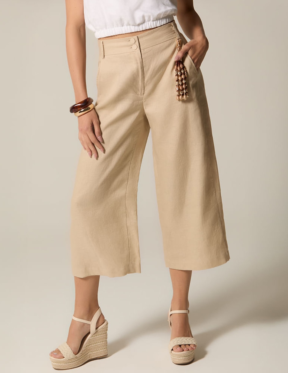 Pantalón coulotte wide leg para mujer