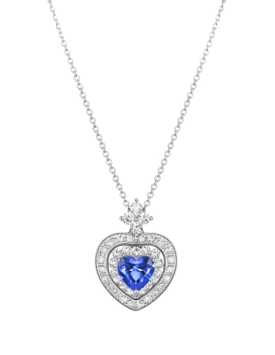 Collar corazón zvezda élan de plata