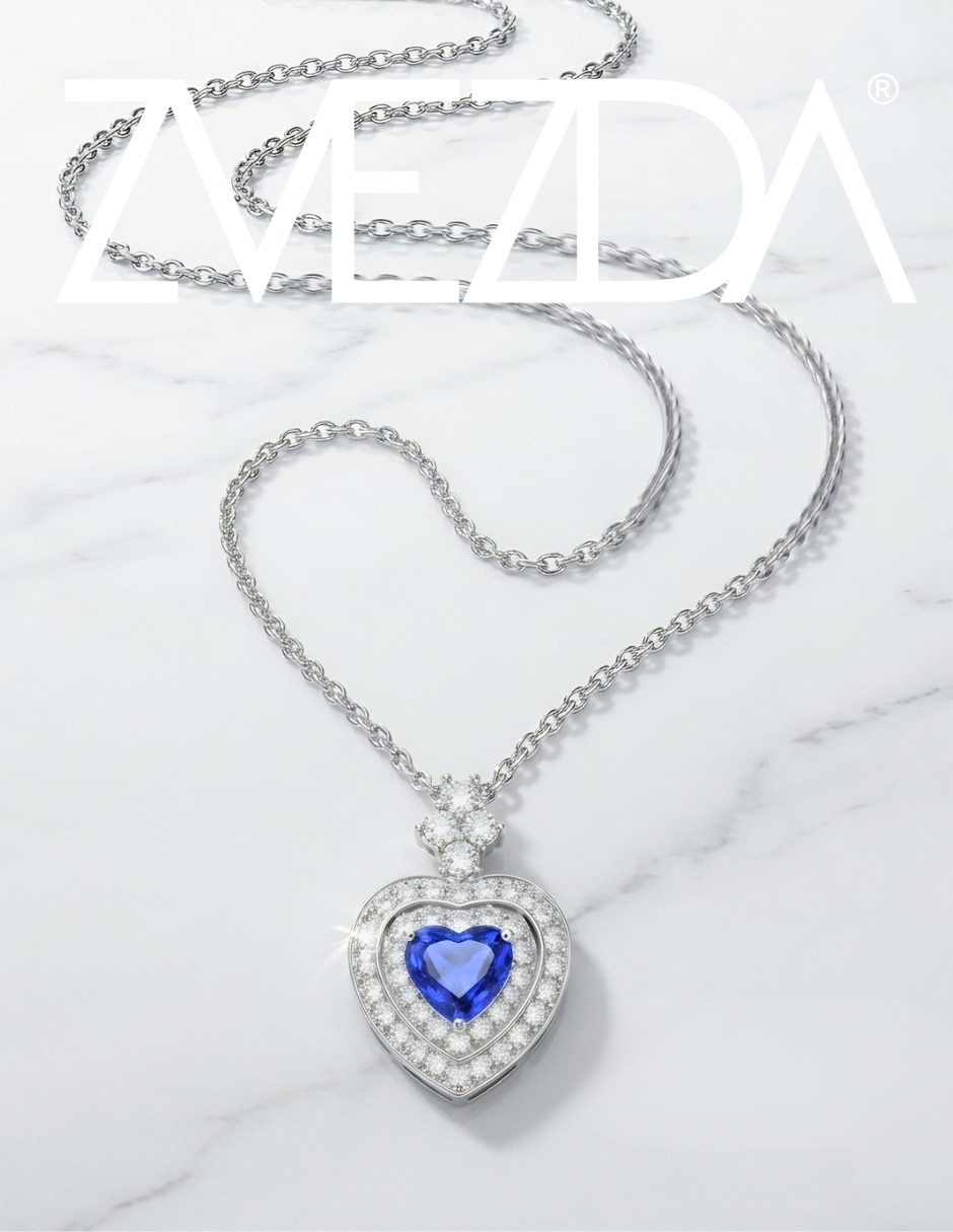 Collar corazón zvezda élan de plata