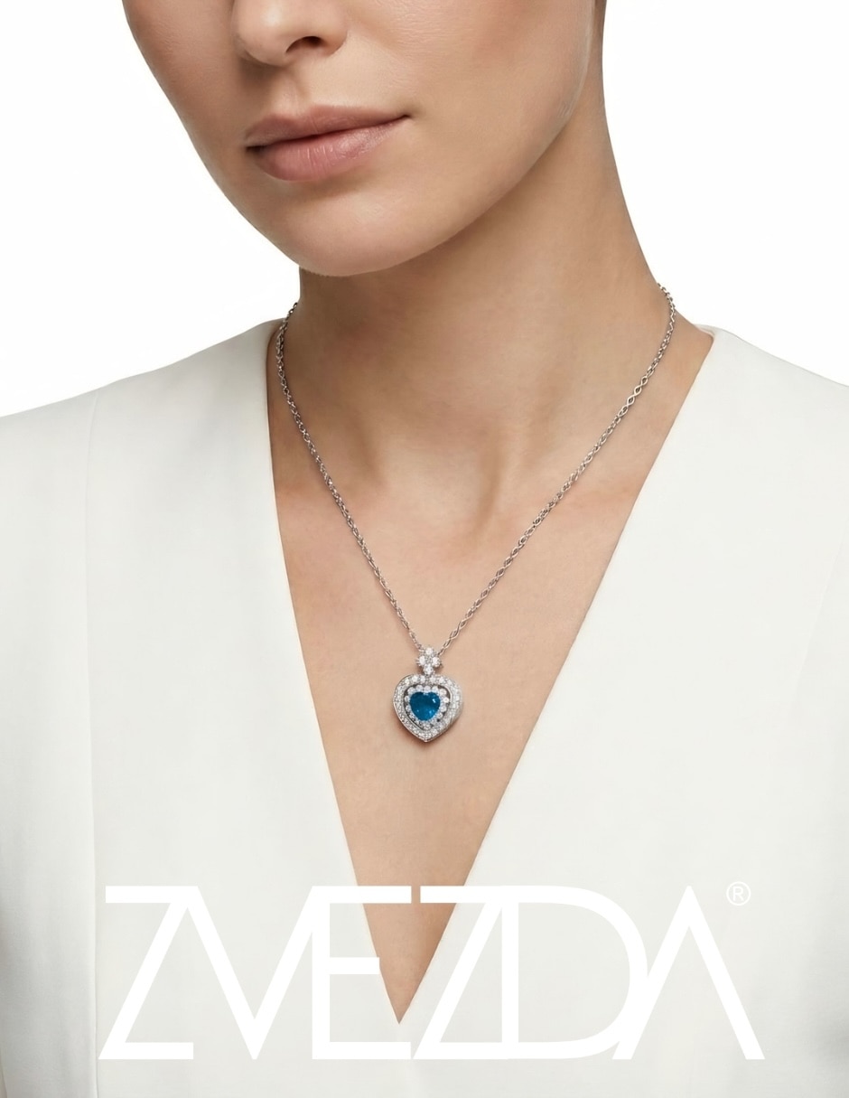 Collar corazón zvezda élan de plata