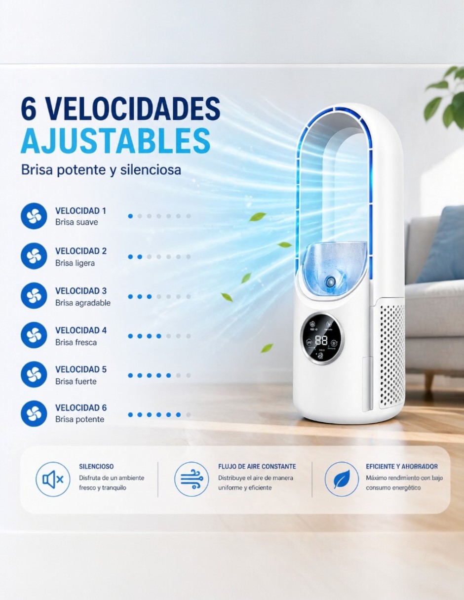 Mini ventilador brandtrendy6 velocidades