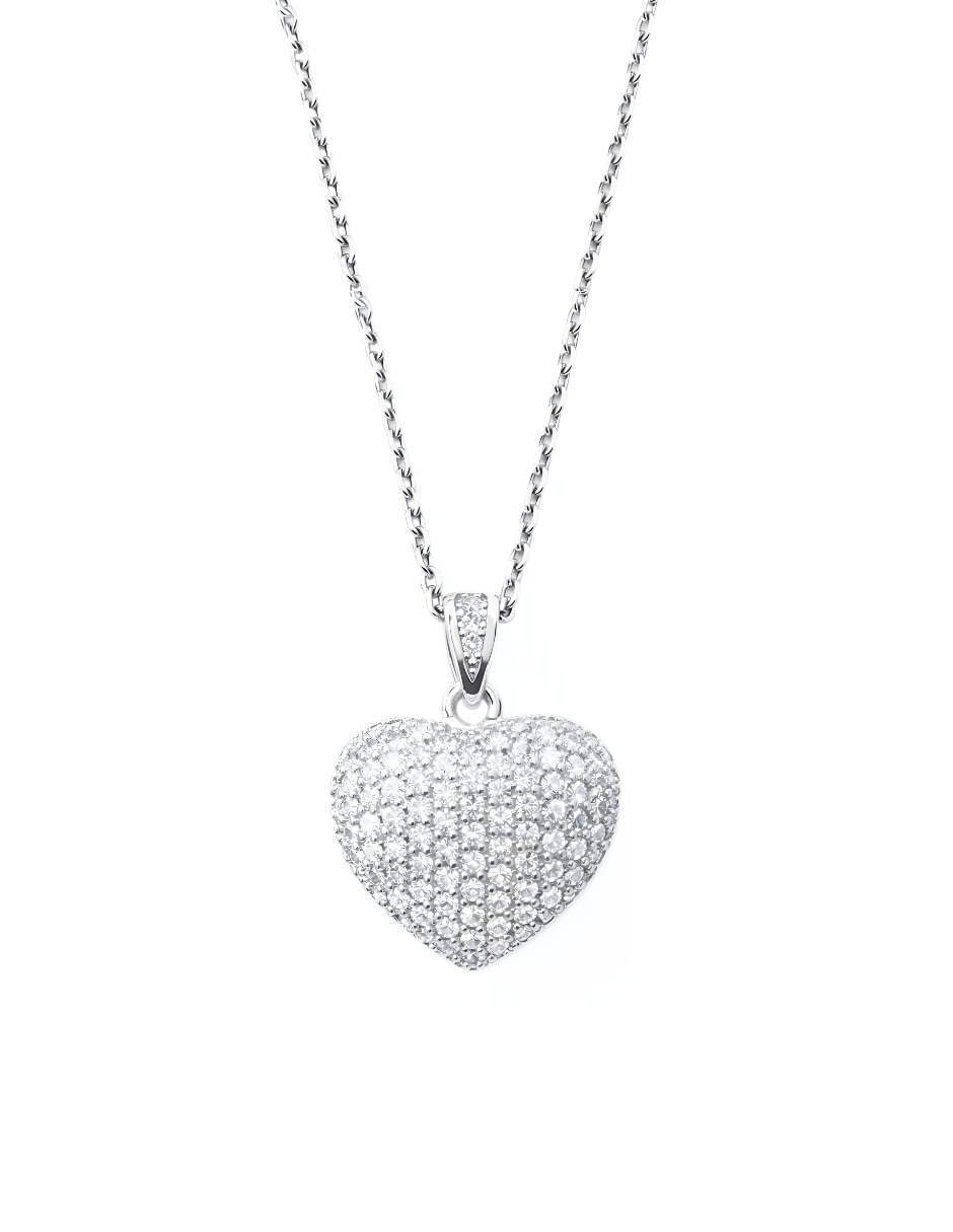 Collar corazón zvezda élan de plata