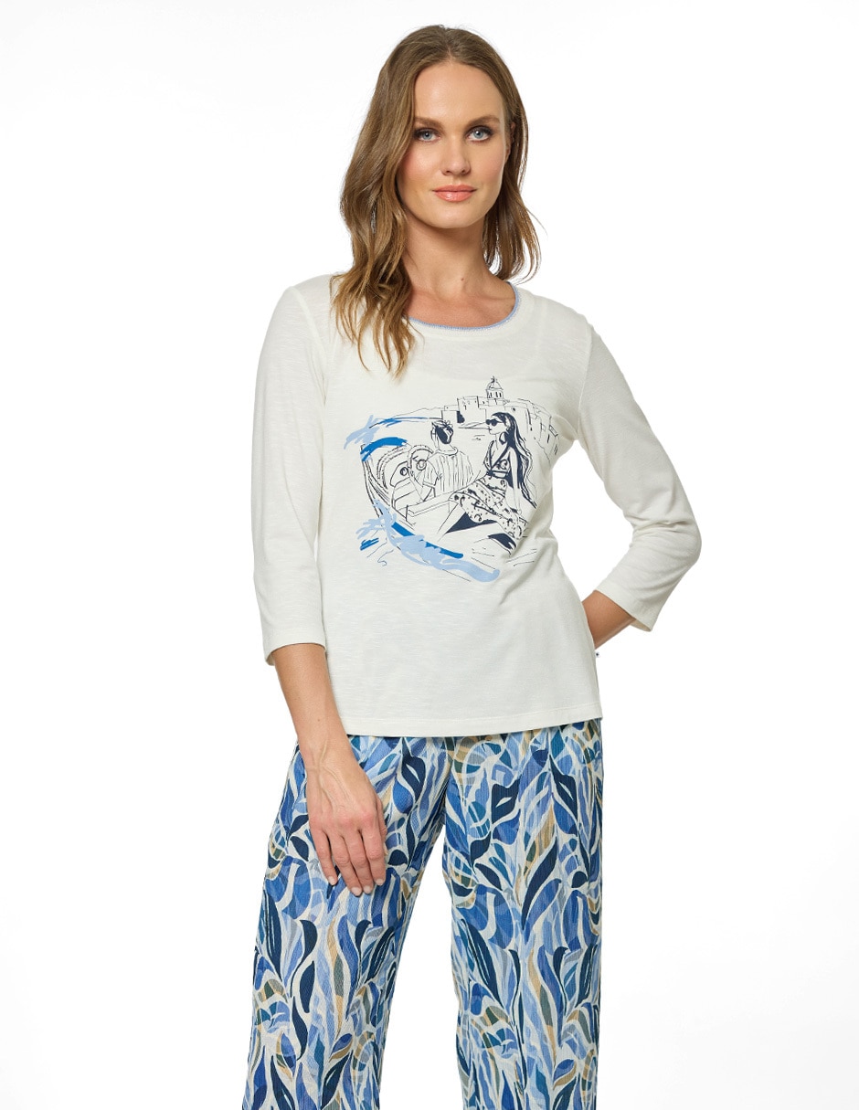 Blusa manga 3/4 para mujer