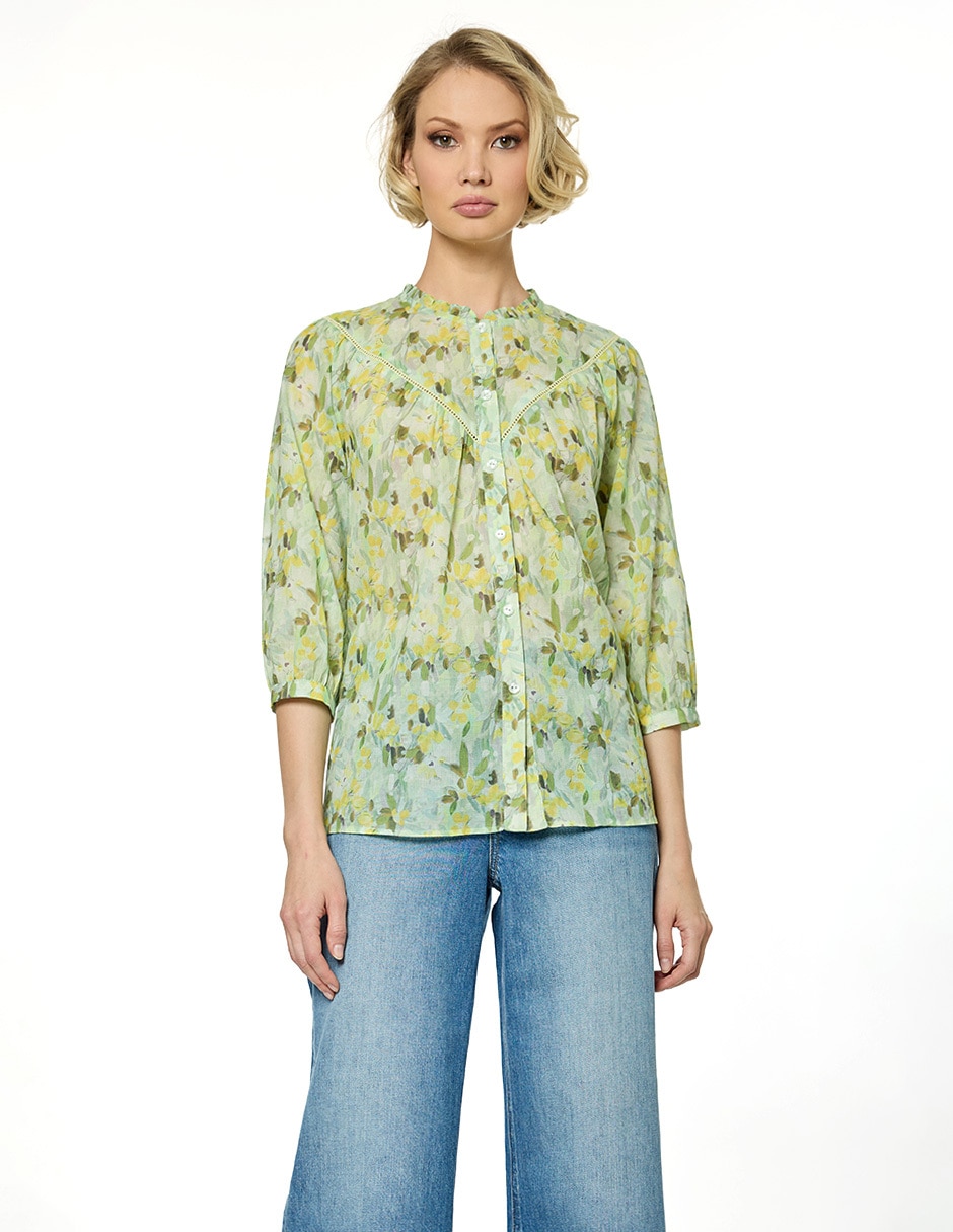 Blusa manga 3/4 para mujer