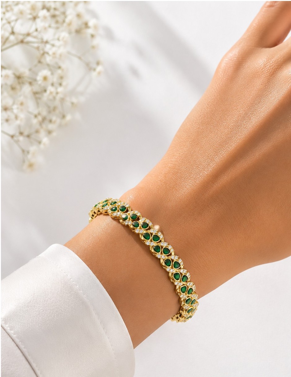 Pulsera velocity de baño oro 18 k