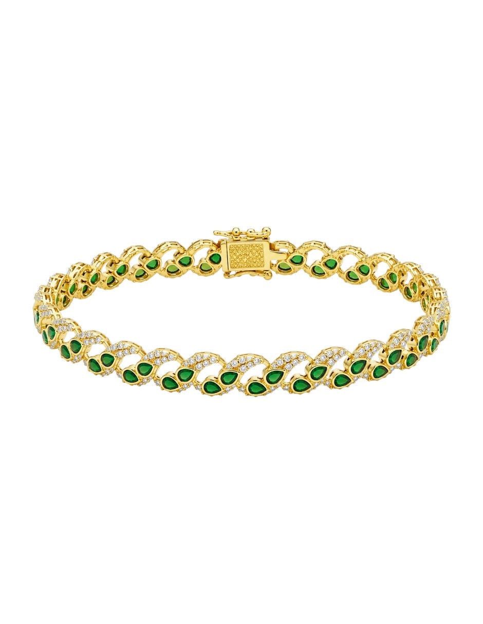 Pulsera velocity de baño oro 18 k