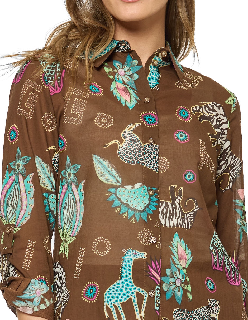 Blusa Foley's manga larga para mujer