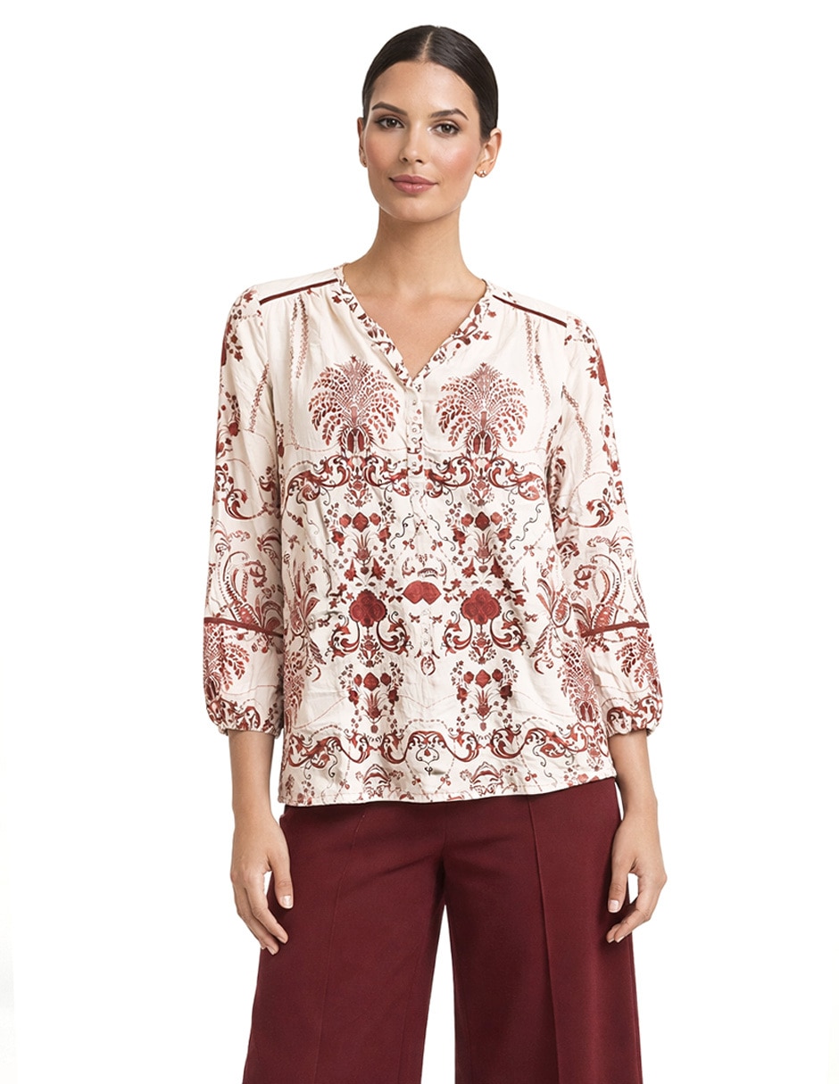 Blusa manga larga para mujer