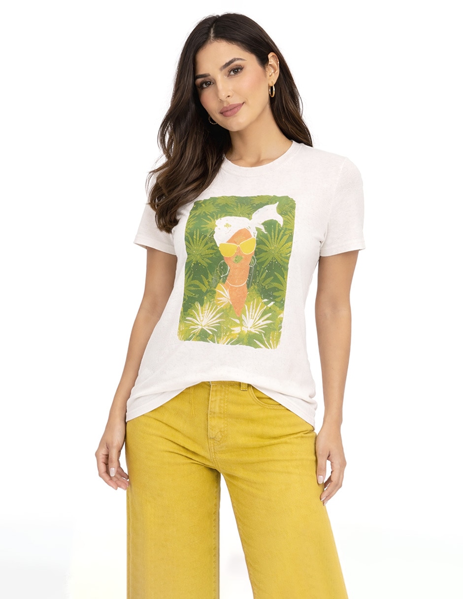 Blusa manga corta para mujer