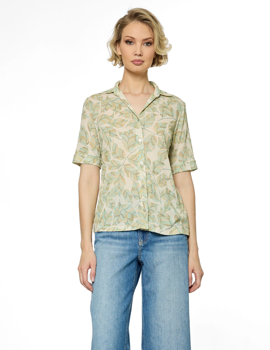 Blusa manga corta para mujer