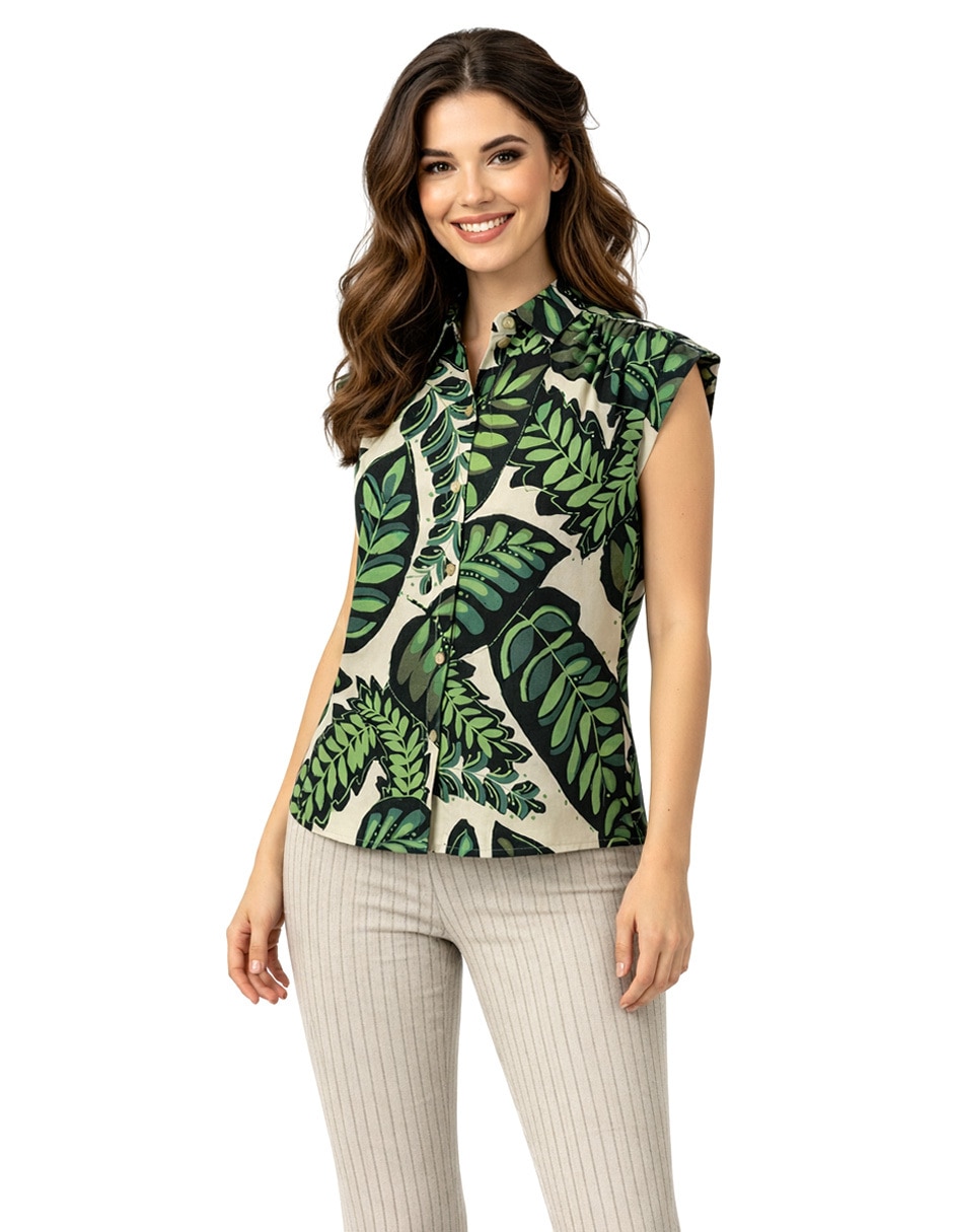 Blusa manga corta para mujer