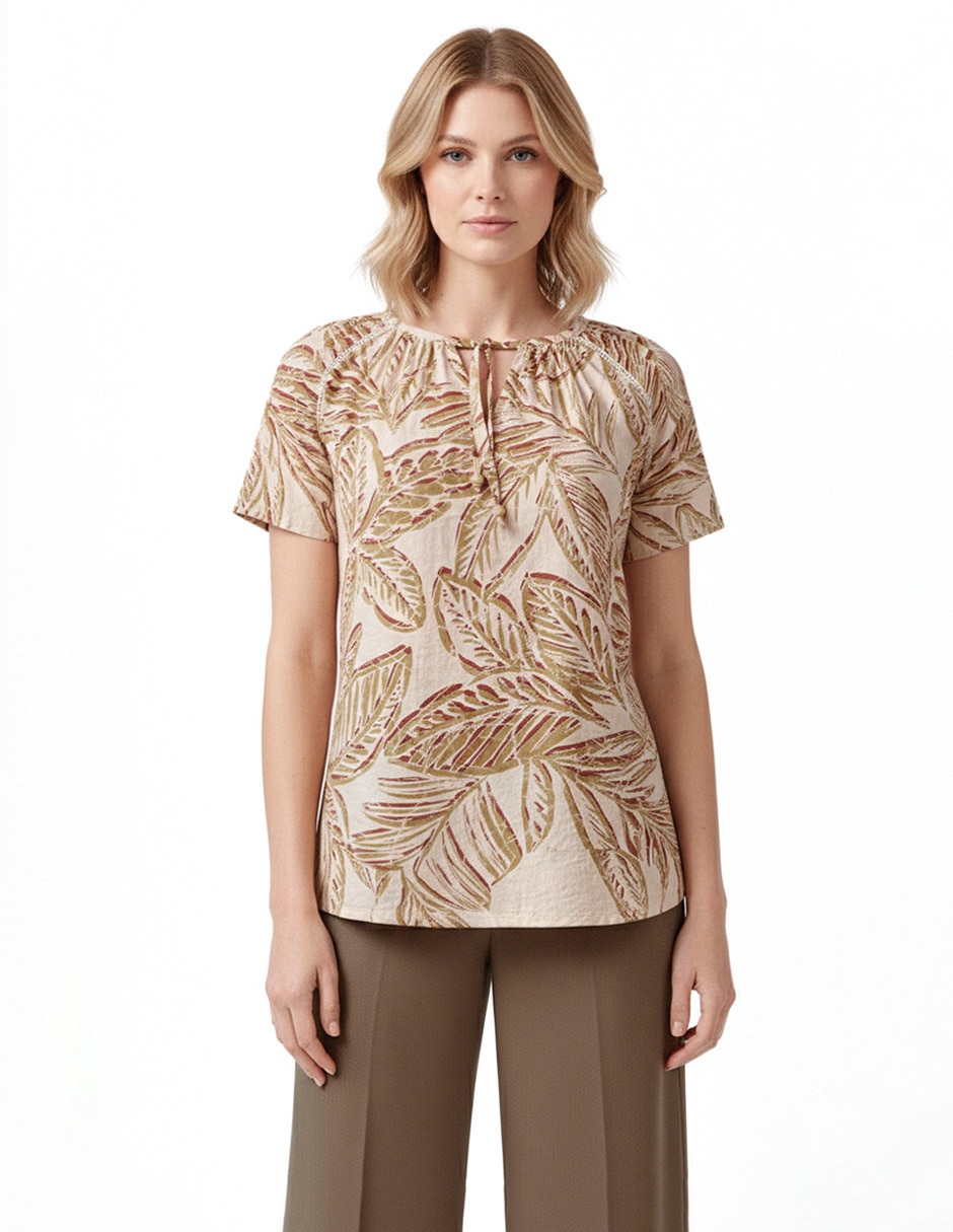Blusa manga corta para mujer
